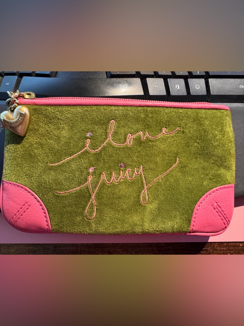 Vintage Juicy Couture I Love Juicy wristlet - missing strap.
